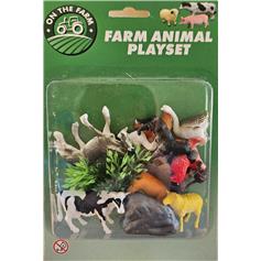 Farm Animal Playset, 12 pcs