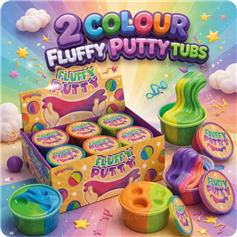 Two Colour Fluffy Putty Pots