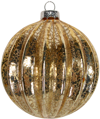 Antique Gold Ribbed Ball
