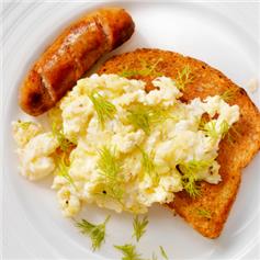 Sausage & Scrambled Egg on Toast - large