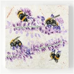 Study in Bee, marble trivet