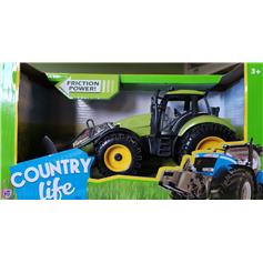 Country Life Tractor with Snow Plough, green