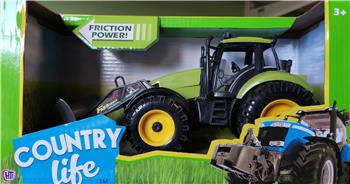 Country Life Tractor with Snow Plough, green