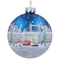London Scene, blue glass ball, 8cm