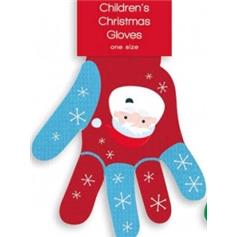 Children's Christmas Gloves - Santa