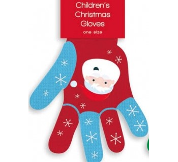 Children's Christmas Gloves - Santa