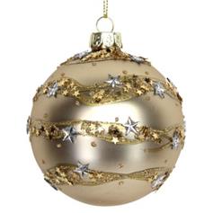 Gold Glass Ball w 3-D Star Band