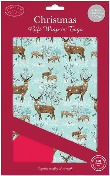 Winter Stags Christmas Wrap & Tags