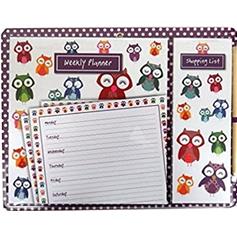 Weekly Planner & Shopping List - Owls