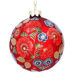 Folk Art Floral Ball - Red