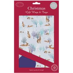 Woodland Hares Christmas Wrap & Tags