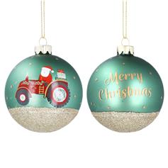Merry Christmas Santa on Tractor