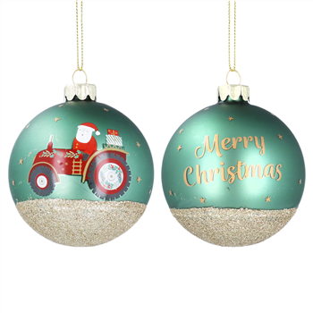 Merry Christmas Santa on Tractor