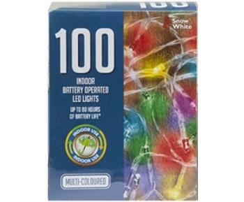 100 LED Fairy Lights - Coloured