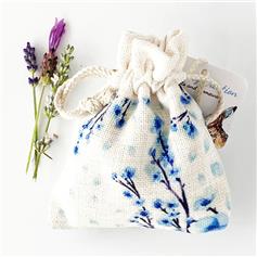 Blue Blossom cream lavender bag