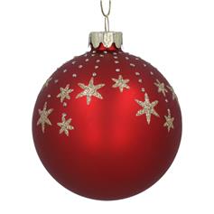 Gold Starfall on Red Glass Ball