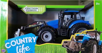 Country Life Tractor with Roller, large, blue