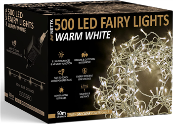 500 fairy lights store warm white