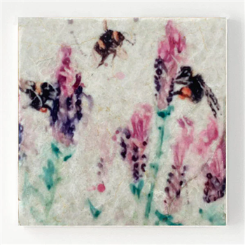 Beeing Around Lavender marble coaster