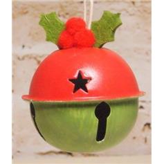 Jingle Bell with Holly - Red / Green