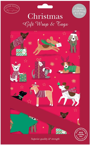 Happy Christmas Dogs Wrap & Tags