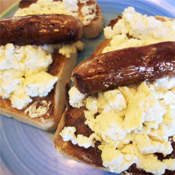 Sausage, Scrambled Egg & Cheese on Toast - small