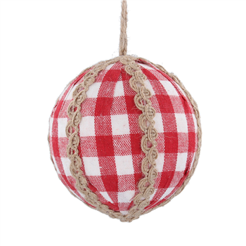 Red Gingham Ball with Braid