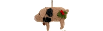 Pig with Holly and Bell