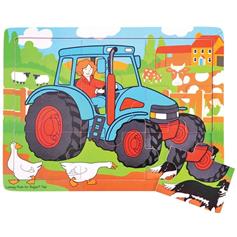 Tractor - puzzle tray, 9 pcs