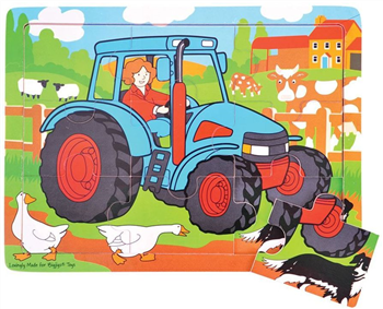 Tractor - puzzle tray, 9 pcs