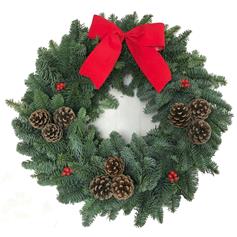 Classic Red Christmas Wreath - 10"