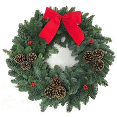 Classic Red Christmas Wreath - 8"