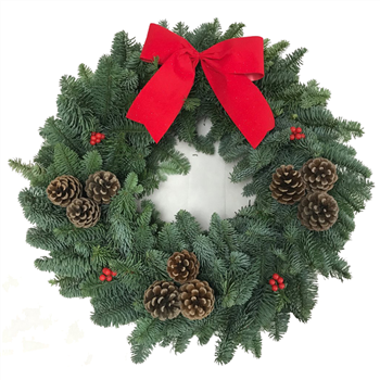 Classic Red Christmas Wreath - 10"