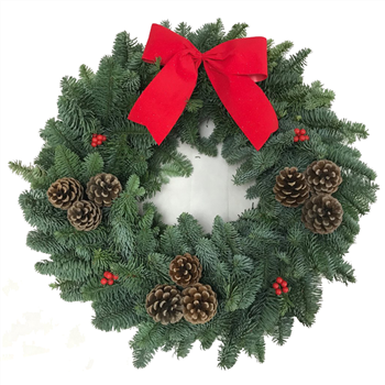 Classic Red Christmas Wreath - 12"