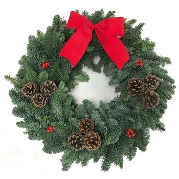 Classic Red Christmas Wreath - 8"