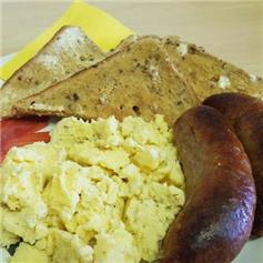 Sausage & Scrambled Egg on Toast - large
