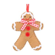 Gingerbread Man with Buttons and Bows