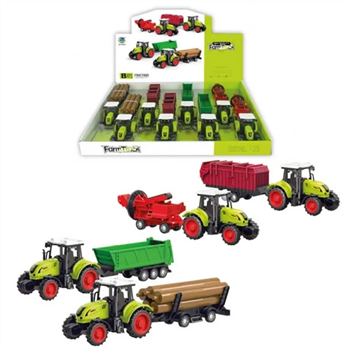 Friction Farm Tractors with Trailers