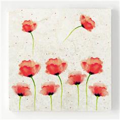 Red Poppies, marble coaster
