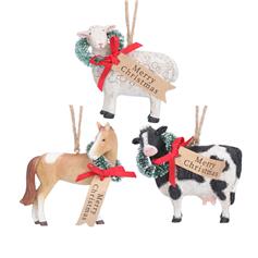 Merry Christmas Wreath with Cow
