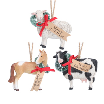 Merry Christmas Wreath with Cow
