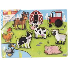 Chunky Farm Animals Puzzle - Sky