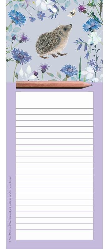 Magnetic Memo Pad - Hedgehog & Flowers