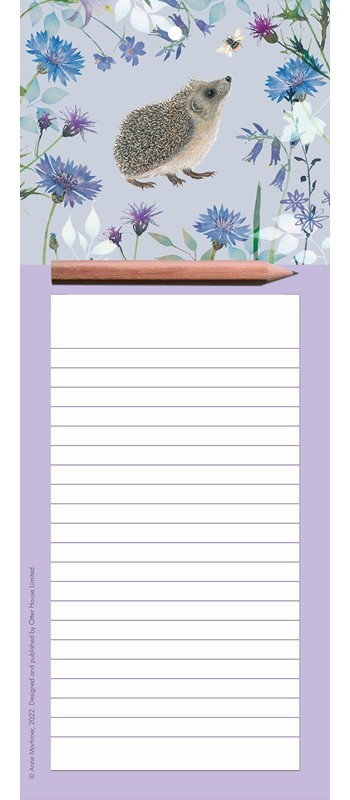 Magnetic Memo Pad - Hedgehog & Flowers