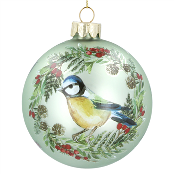 Blue Tit in Floral Wreath